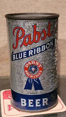 1941 Irtp Pabst Blue Ribbon Flat Top Beer Can  Peoria Il Red Keglined  33 Fine • $125