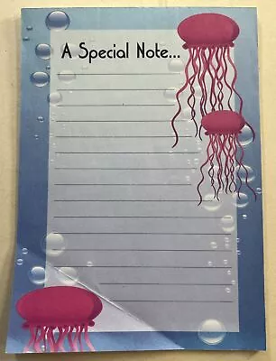 VTG Stationery Notepad Ocean Writing Paper  Special Jellyfish Purple Pink Letter • $15.98