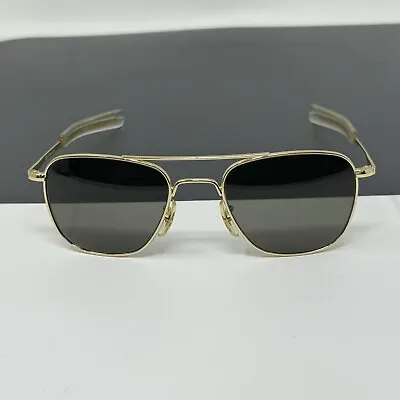American Optical AO Eyewear Original Pilot Gold Frame Aviator Sunglasses 52-20 • $145