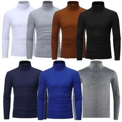 $13.95 • Buy Mens Turtleneck Pullover Long Sleeve Jumper Top Warm Casual Slim Fit T-Shirt