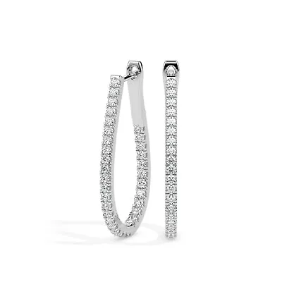 Luxe Essentials: Sterling Silver 925 White Gold Plated Hoop Earrings • $46.32