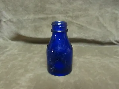 Vintage 1950s Vick's Nasal Drops Large Size Cobalt Blue Glass Advertising Bottle • $9