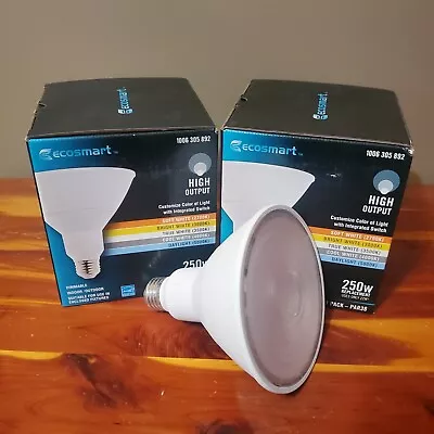 ECOSMART 250 Watt PAR38 Color Select 2700k-5000k Dimmable Flood LED (2-PACK) • $19