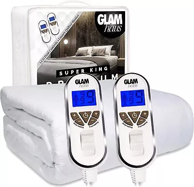 £89.99 • Buy GlamHaus King Size Electric Blanket Dual Control - Fitted Mattress Fitted Bed