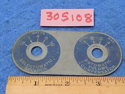 Seeburg Amplifier # 305108 - Speaker Volume AVC Escutcheon MRA3-L6 • $8