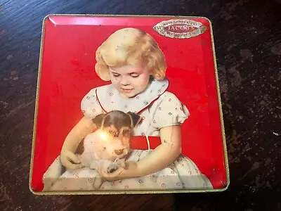 Delightfully Decorated Square Vintage Jacob’s Biscuits “Good Companions” Tin • £6.50