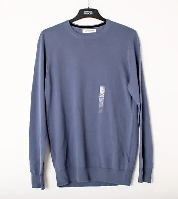 M&S Autograph Pure Merino Wool Crew Neck Jumper In Blue RRP £45 • £22.99