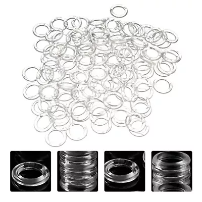  100 Pcs Plastic Curtain Roman Circle Clear Rings For Shades White Outfit • £5.19