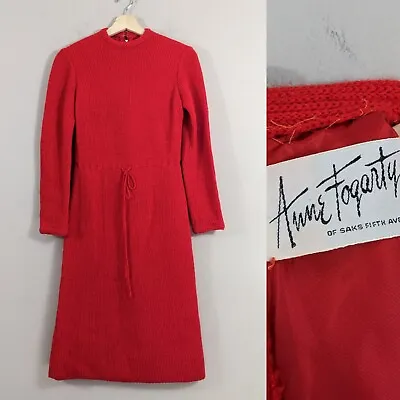 Red Knit Ann Fogarty Dress Saks Fifth Ave Vintage • $25