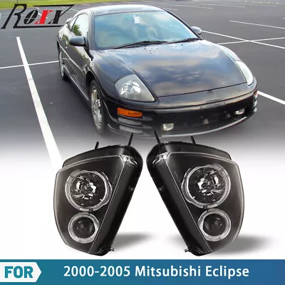 Pair Headlights For 2000-2005 Mitsubishi Eclipse Black Front Head Lamp 2000-2005 • $149.99