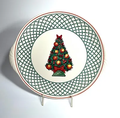 Rare Villleroy & Boch Basket Pattern Christmas Tree Accent Handled Cake Plate • £42.58