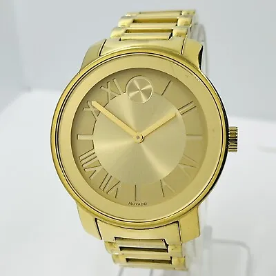 Movado Men’s BOLD Luxe Stainless Steel Gold 39mm Swiss Made Watch 3600197 • $200