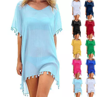 Ladies Beach Swimsuit Cover Up Beachwear Dress Summer Bikini Kaftan Swimwear NEW • $21.99