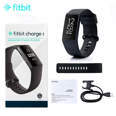 $129.90 • Buy New Fitbit Charge 3 Fitness Activity Tracker - Graphite/Black