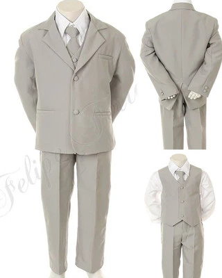 $37.99 • Buy Baby Toddler Boy Lt. Gray FORMAL SUIT TUXEDO (S-XL) (2T-20) Wedding Graduation