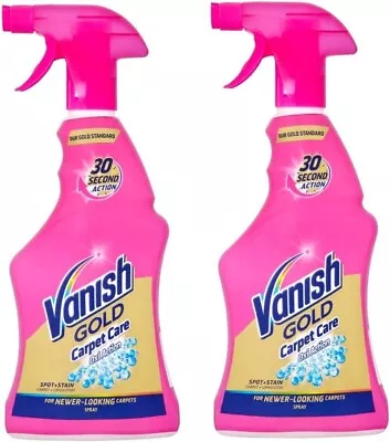 Vanish Carpet Cleaner +Upholstery Gold Oxi Action Stain Remover Spray Pack Of 2 • £11.90