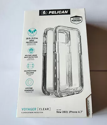 BRAND NEW Clear Pelican Voyager Hardshell Case For IPhone 13 Pro Max 6.7  -CLEAR • $11.99