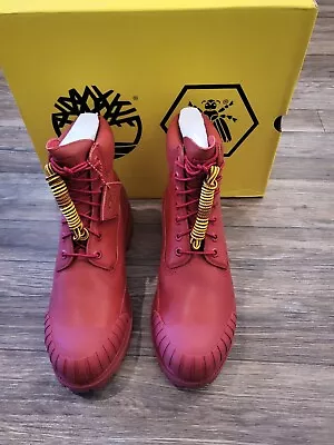 New In Box Timberland Premium Waterproof Men's Bee Line Nubuck Red Leather Boots • $89.99