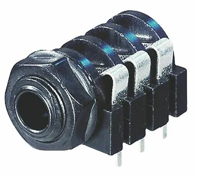 Neutrik NYS216 Connector 6.3mm Stereo Jack Socket (Plastic Nut & Washers) 8.2mm • £3.62