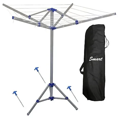 Portable Camping Clothes Line Airer 4 Arm Aluminium Washing Dryer Caravan Camper • £27.49