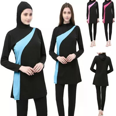 Womens Muslim Modest Islamic Full Cover Burkini Beach Swimwear Swimming Costume • £14.45