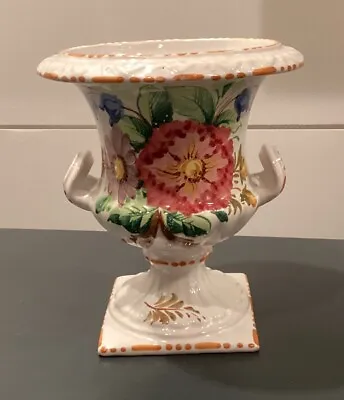 Vintage Hand Painted Pottery Urn Footed Planter/Vase - Marked “Italy 0537” • $21.90