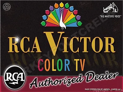 RCA Victor Color TV Authorized Dealer 9  X 12  Metal Sign • $14.99