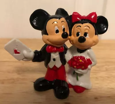 VTG Mickey & Minnie Mouse Love Wedding Cake Topper 1970s 80s Disney Hong Kong • $15.99