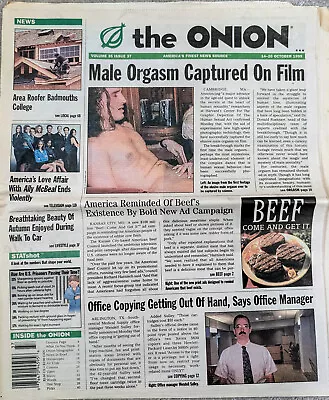 The Onion Newspaper - Volume 35 Issue 37 - October 1999 Vintage • $27.99