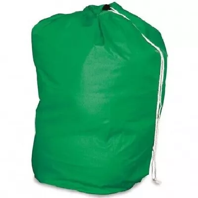 Green Large Laundry Bag Sack With Drawstring Commercial Style Linen Clothes UK • £8.97