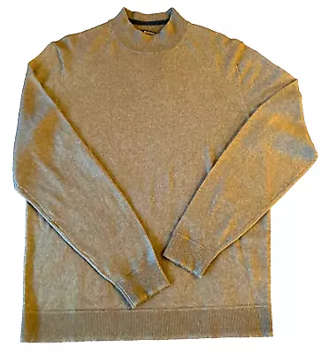 Men's MURANO Heather Taupe Mock Turtleneck Wool Sweater L Large NEW Italian Yarn • $39.99