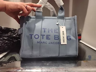 Marc Jacobs The Leather Tote Bag | Medium Pool Blue — Pre-owned With Dust Bag • $89