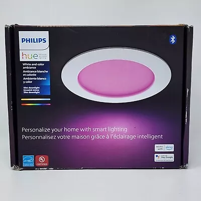 Philips Hue 579573 White & Color Ambiance 6  Slim Downlight LED Smart Light • $46.99