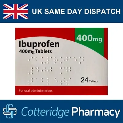 Ibuprofen 400mg Tablets 24 Maximum Strength Pain Relief Anti Inflammatory • £3.69