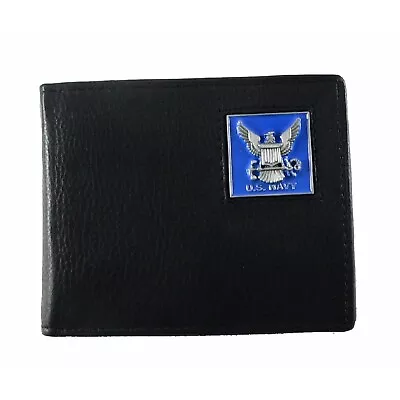 Siskiyou US Navy Emblem Bifold Leather Wallet Credit Card Case Military Veteran • $11.33