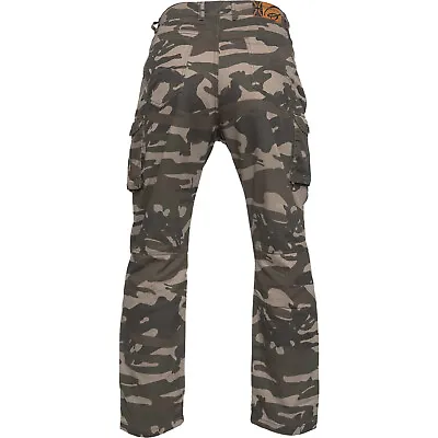 Black Command Aramid Lined Motorcycle Cargo Jeans Combat Motorbike Sports Camo • £54.99