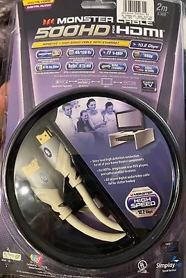 Monster Cable 500HD For HDMI High Speed Cable W/ Ethernet 2m 6.56 Ft Brand NEW • $39.99