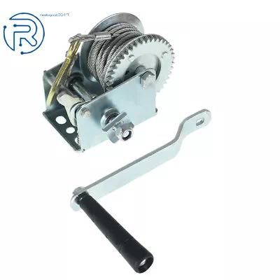 Crank Winch Heavy Duty Hand Winch Crank 800lbs Cable Gear Winch With Rope Hook • $24.52