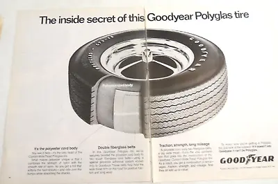 1971 Print Ad Goodyear The Inside Secret Of Polyglas Tire Diagram Traction • $20.22