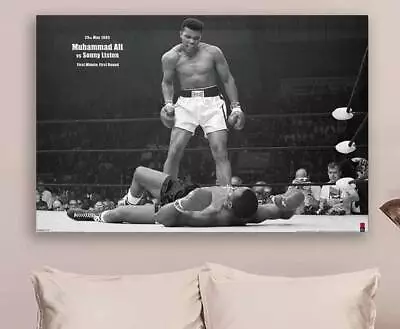 Muhammad Ali Vs Sonny Liston First Round KO Boxing Sports Poster - No Frame • $18.99