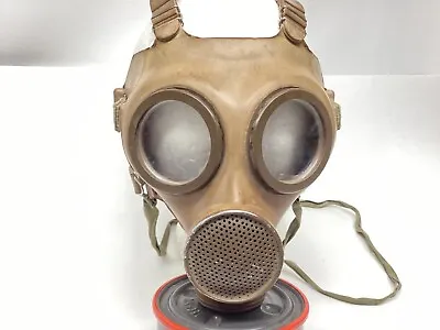 Vintage Belgian French Gas Mask Brown Color M-51 III Steampunk WWII • $68