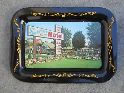 VINTAGE 1960s-1970s SOUDERSBURG MOTEL TIN TIP Or  ROLLING  TRAY PENNSYLVANIA • $24.99