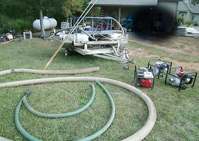 4  Gold Dredge / Suction Harvester W/ 3 Pumps Trailer Hoses & Extras • $3100