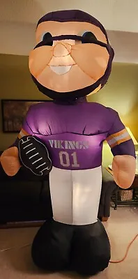 Gemmy 2001 Giant Inflatable 8' Tall Football Player NFL Minnesota Vikings RARE • $177.45