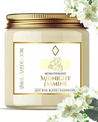 Scented Soy Wax Candle 450 Gm 35-40 Hrs | Fragrance Midnight Jasmine • $26.99