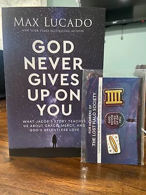God Never Gives Up On You WITH PIN SET Brand New Hardcover By Max Lucado 2023 • $19.99