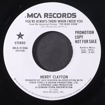 MERRY CLAYTON: You're Always There When I Need You  MCA 7  Single 45 RPM • $10