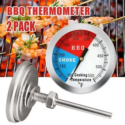 2Pack 2  Temperature Thermometer Gauge Barbecue BBQ Grill Smoker Pit Thermostat • $9.53