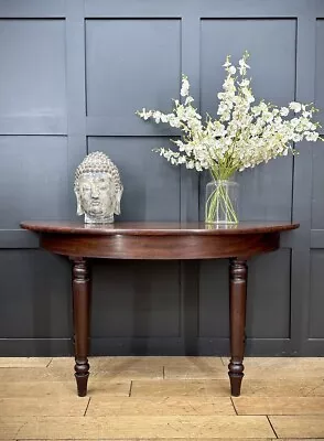 Antique Demi Lune Mahogany Side Table / Occasional Table / Antique Console Table • £292.50