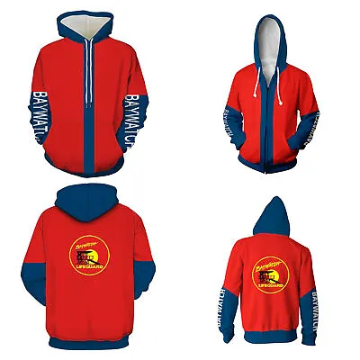 Baywatch Lifeguard 3D Hoodies Cosplay Adult Sweatshirts Jacket Coats Costumes • $24.20